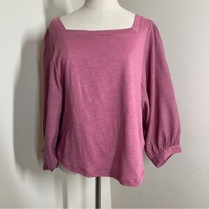 Anthropologie Akemi & Kin Mauve - SZ XS - Square Beck Balloon Sleeve Top